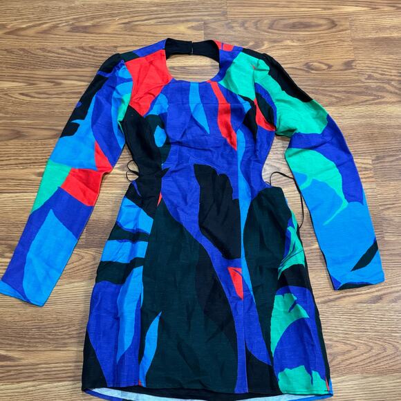 THE WOLF GANG LOLITA CUT OUT MINI DRESS in SPLICE Multicolor abstract medium - Picture 10 of 13